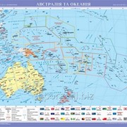 Австралія та Океанія. Політична карта, м-б 1:10 000 000 (на планках ) фото