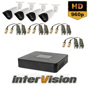 Комплект видеонаблюдения KIT-OUT 4801: 4 видеокамеры 1500 TVL Sony Exmor-R+ видеорегистратор 300223 фотография