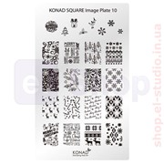 Мини пластина для стемпинга Konad Square Image Plate 10 фотография