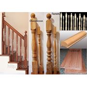 Элементы лестниц (ступени, балясины, столбы…) из бука и дуба.