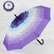 Зонт - трость полуавтоматический 'Горы', 10 спиц, R 49 см, цвет сиреневый МИКС фото