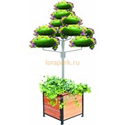 Консоли дерево среднее 4d 4 2й подвес один вазон под другим, с тумбой в основании фотография