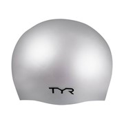 Шапочка для плавания TYR Wrinkle Free Silicone Cap, силикон, LCS\040 серебристый фотография