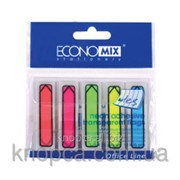 Стикеры-закладки пластиковые Economix "Указатели" 12х45 мм 125 листов 5 цветов (Е20947)