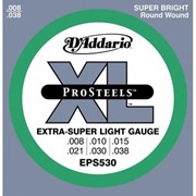 Струны для электрогитары D'Addario EPS530 XL Pro Steels Extra Super Light (6 струн .008-.038) фотография