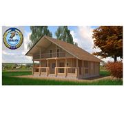 Строительство деревянных домов из оцилиндрованного бревна фотография