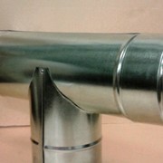 Тройник трубы Ø110 мм оцинкованный, с заглушкой. вентиляция, дымоходы фотография