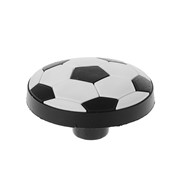 Ручка кнопка детская KID 014, 'Футбольный мяч', резиновая, белая/черная фотография