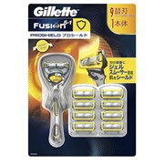 Gillette Fusion Proshield Бритвенный станок с 9 сменными лезвиями, набор, цвет желтый