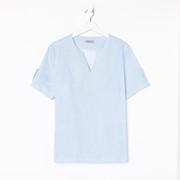 Рубашка женская, цвет голубой, размер 54 фото
