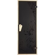 Стеклянная дверь для сауны Tesli “Гортензия“ 67,8x188 фотография