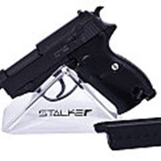 Пистолет пневм. Stalker SA38 Spring (аналог Walther P38), к.6мм, мет.корпус, магазин 13шар, до 80м/с,черный (24 шт./уп.)