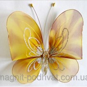 Бабочка декоративная для штор и тюлей большая золотая фото