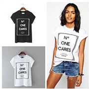 Женская футболка "One cares". Размеры: 42-48.