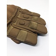 Перчатки тактические защитные, кожа-текстиль, цв.Коричневый фото