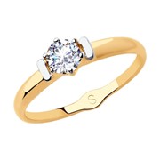 Золотое кольцо с фианитами SOKOLOV 81010436 фотография