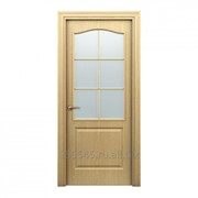 Межкомнатная дверь Палитра 11-4 искусственный шпон светлый дуб со стеклом фото