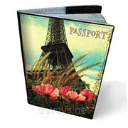 Обложка кожаная для паспорта Хочу в Париж фотография