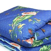 Двуспальное одеяло с рисунком синее фото
