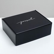 Подарочная коробка “Present“ (27 х 21 х 9 см, цветная внутри) фото