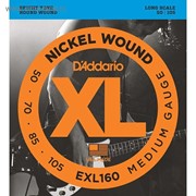 Струны для бас-гитары D`Addario EXL160 XL NICKEL WOUND Long Medium 50-105 фото