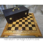 Набор шахмат, доска из дерева, фигурки бронзовые фото