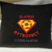 Подушка Супер футболист черная фото