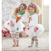 Одежда детская 2013 New! Children's Christmas dress, girls Christmas dress, children's Christmas clothes, girls long-sleeved t-shirt skirt., код 1474629794 фото