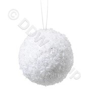 Декор Шар-снежок белый с блеском d8см 4шт,уп фотография