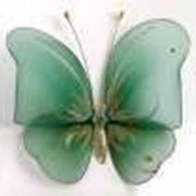 Бабочка декоративная аксессуар для штор и тюлей маленькая зеленая 12*9 см фото