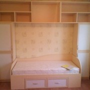 Набор мебели для детской комнаты (шкаф, кровать, полки) фото