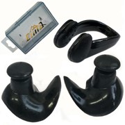 Комплект для плавания беруши и зажим для носа Sportex C33425-2 черные фотография