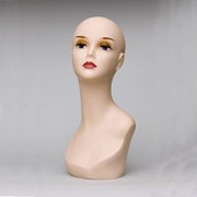 Манекен голова женский для шапок, с волосами (парик отдельно) FL-01