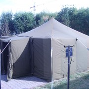 Палатки лагерные на деревянных стойках 6-и местная 3,0х3,5х1,6/2,5 1-но сл. б/тамб. фотография