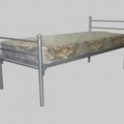 Кровать металлическая одноярусная 100х100мм. Бытовая КМ-3 без матраса. фото