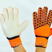 Перчатки вратарские юниорские с защитными вставками на пальцы PREMIER LEAGUE (р-р 7,8, оранжевый) фотография