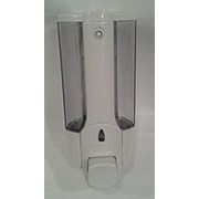 Дозатор для жидкого мыла 380мл прозрачный с белым, с ключом