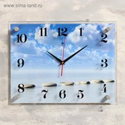 Часы настенные, серия: Море, “Камушки на воде“, 30х40 см, микс фото