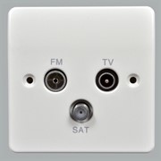 Розетка TV / FM / SAT, 86x86 мм, Logic Plus, белая, MK