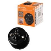 Выключатель фарфоровый поворотный проходной с ручкой (бантик) 10А черный «Болонь» TDM ELECTRIC SQ1820-0211 фото