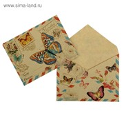 Конверт подарочный «Бабочки», 7,5 × 9,8 см фото