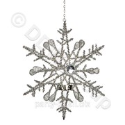 Декор Подсвечник снежинка подвесной серебристый 26см фото