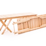 Деревянная скамейка без спинки Комири фото