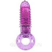 Фиолетовое эрекционное кольцо с вибрацией и пальчиком OYEAH PURPLE фото