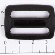 Пряжка двухщелевая 25мм пластик цв чёрный (уп 100шт) ДШ-25 фото