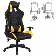 Кресло компьютерное BRABIX “GT Master GM-110“, две подушки, экокожа, черное/желтое, 531927 фото