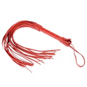 Гладкая красная плеть из кожи с жесткой рукоятью - 65 см. Sitabella 3010-2 фотография