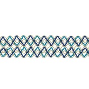 Тесьма Зигзаг сине-голубо-золотая 3,5 см, в рулоне 25 метров фото