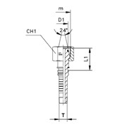 Прямой фитинг накидная гайка - конус 24° С O-RING - ISO 8434-1 (DIN 2353)
