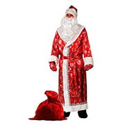 Карнавальный костюм «Дед Мороз», сатин, р. 54-56, рост 188 см, цвет красный